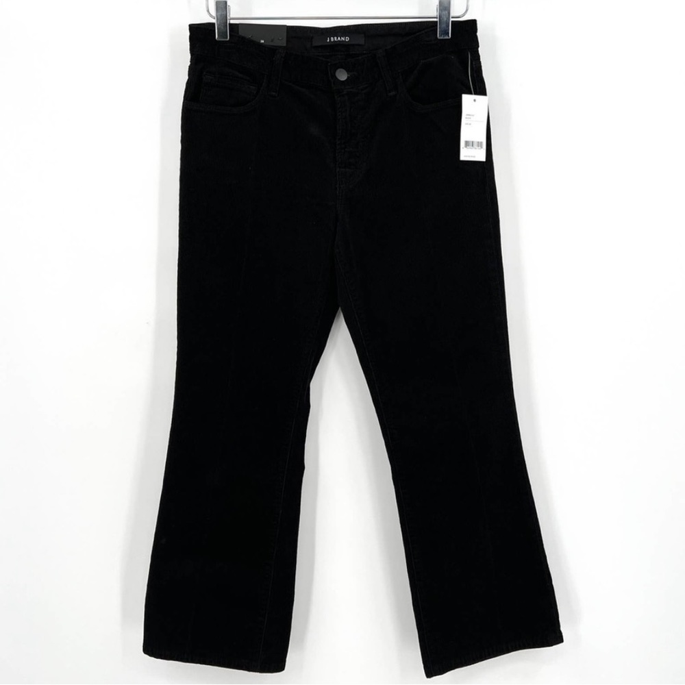 J BRAND Selena Bootcut Crop Corduroy Pant Black 28 NWT